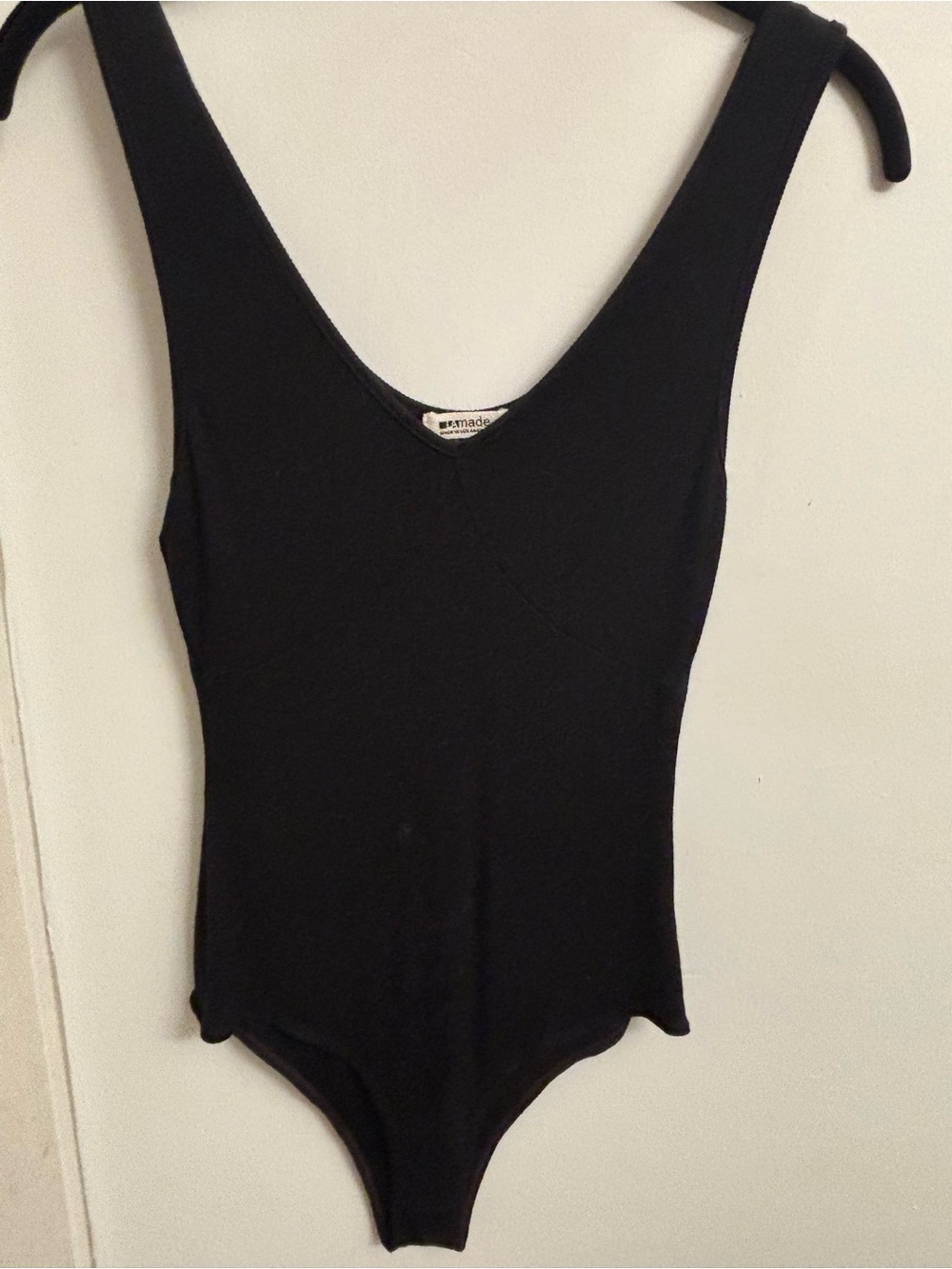 LAmade Black Ribbed Scoop Top